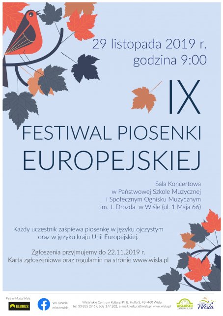 Plakat "IX Festiwalu Piosenki Europejskiej"